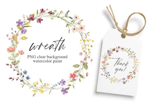 Download Wreath, Watercolor Wild Flowers, Frame. - Watercolor wild flowers Collection