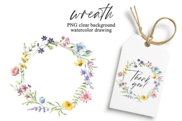 Download Wreath, Watercolor Wild Flowers, Frame. - Watercolor wild flowers Collection