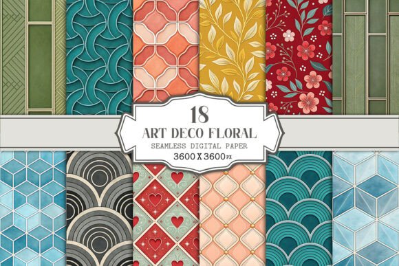 Download Modern Geometric &amp; Floral Seamless Vol.2 - Modern geometric Collection