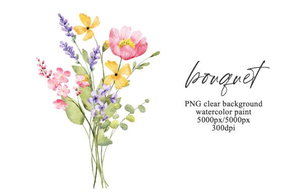 Download Watercolor Wild Flowers Clipart Bouquet. - Watercolor wild flowers Collection