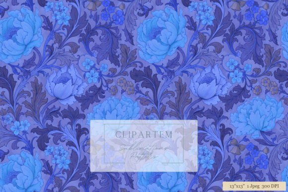 Download Blue William Morris Floral Pattern - Premium Resources