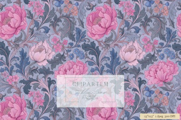 Download Morris Pink Blush Peony Floral Pattern - Premium Resources