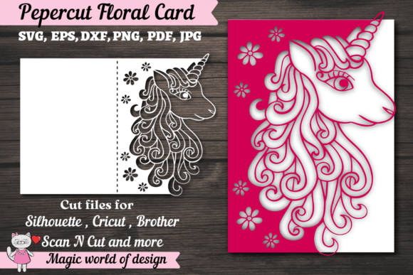 Download Unicorn Card Cover A5, Paper Cutting Svg - Paper cutting Collection