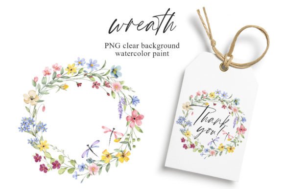 Download Wreath, Watercolor Wild Flowers, Frame. - Watercolor wild flowers Collection