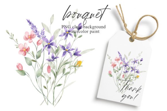 Download Watercolor Wild Flowers Clipart Bouquet. - Watercolor wild flowers Collection