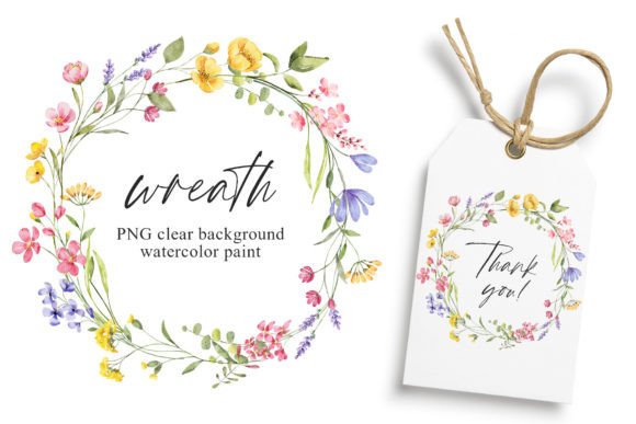 Download Wreath, Watercolor Wild Flowers, Frame. - Watercolor wild flowers Collection