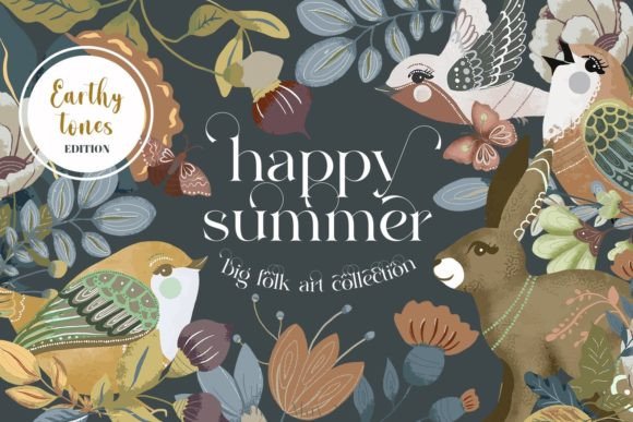 Download Summer Folk Clip Art Earthy Tones Vector - Earthy tones Collection
