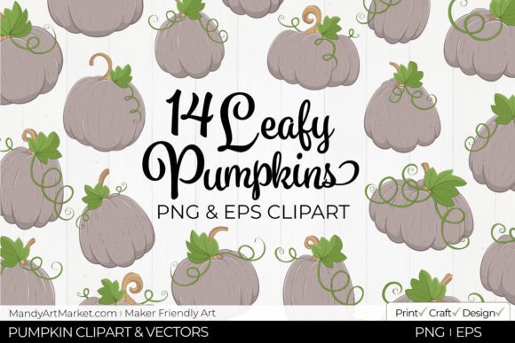Download Leafy Pumpkins Clipart - Warm Taupe - Warm taupe Collection