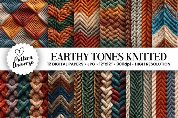 Download Earthy Tones Knitted Texture Patterns - Earthy tones Collection