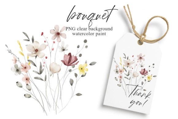 Download Watercolor Wild Flowers Clipart Bouquet. - Watercolor wild flowers Collection