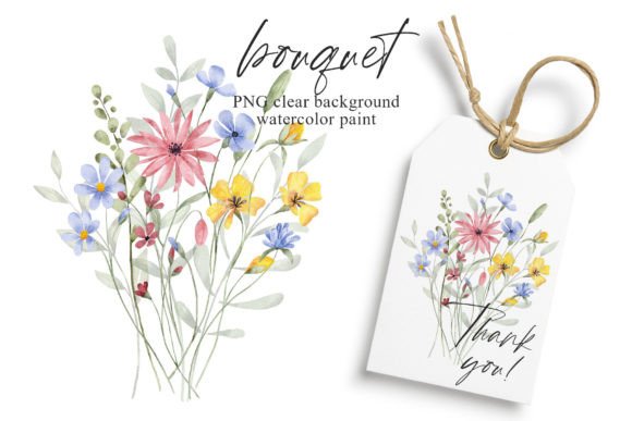 Download Watercolor Wild Flowers Clipart Bouquet. - Watercolor wild flowers Collection