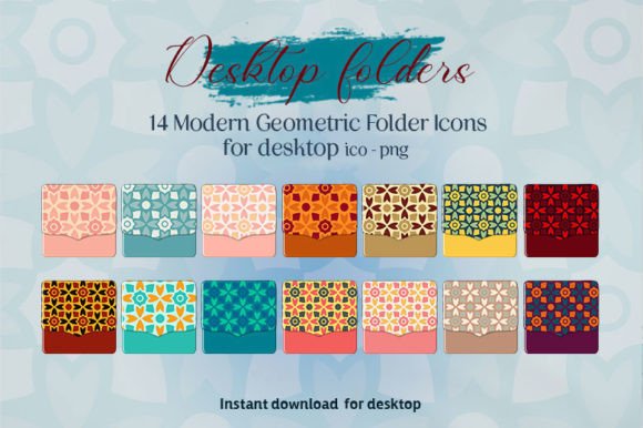 Download Modern Geometric Folder Icons - Modern geometric Collection